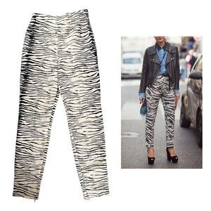 Vintage Ozbek Zebra Print High Waisted Pants Size 8
